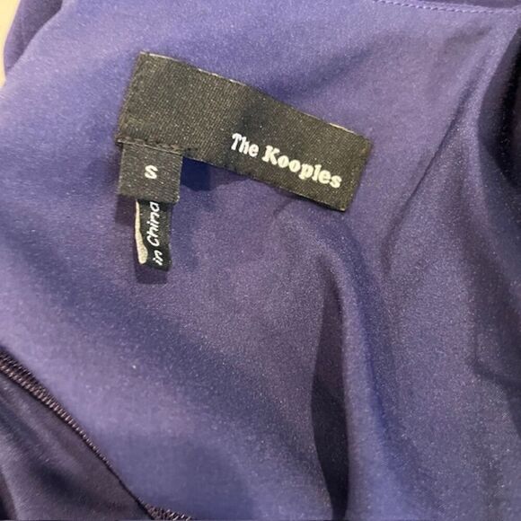 The Kooples Grommet Blue Crepe Mini Dress Crossover Front Lined Size Small - Picture 7 of 14